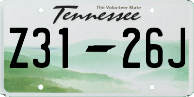 TN license plate Z3126J
