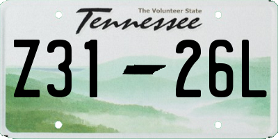 TN license plate Z3126L