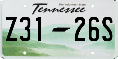 TN license plate Z3126S