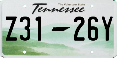TN license plate Z3126Y
