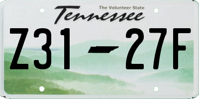 TN license plate Z3127F