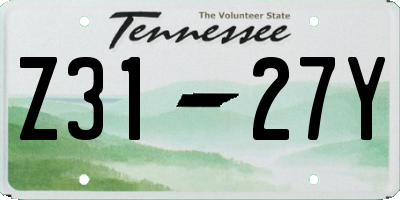 TN license plate Z3127Y