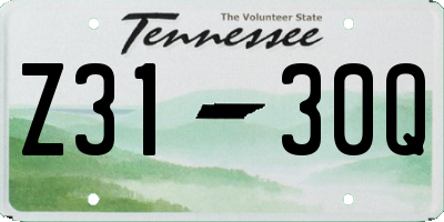 TN license plate Z3130Q