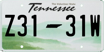 TN license plate Z3131W