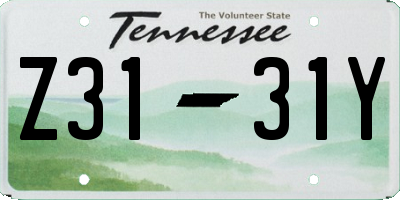 TN license plate Z3131Y
