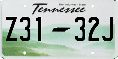 TN license plate Z3132J