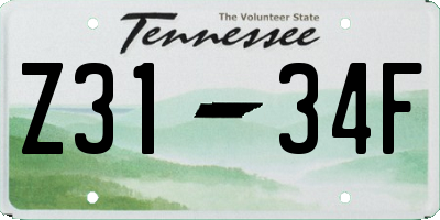 TN license plate Z3134F