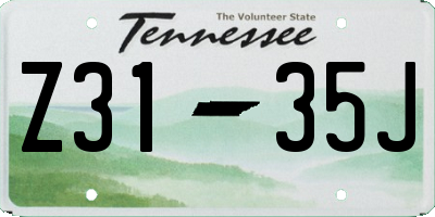 TN license plate Z3135J