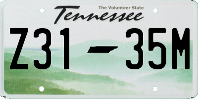 TN license plate Z3135M