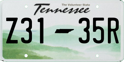 TN license plate Z3135R
