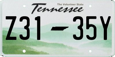 TN license plate Z3135Y