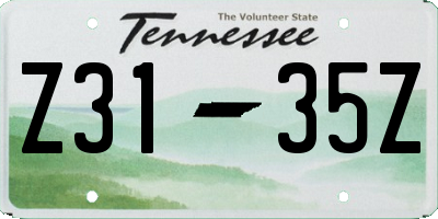 TN license plate Z3135Z
