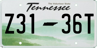 TN license plate Z3136T