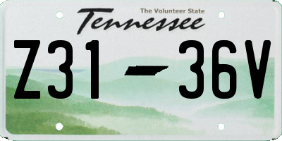 TN license plate Z3136V