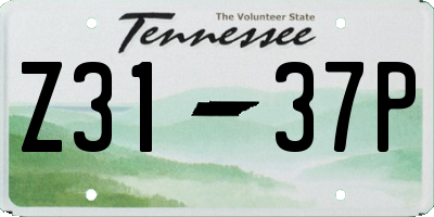 TN license plate Z3137P