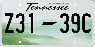 TN license plate Z3139C