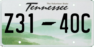 TN license plate Z3140C