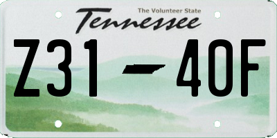 TN license plate Z3140F