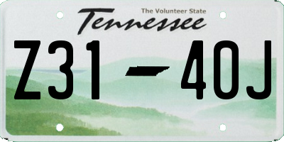 TN license plate Z3140J