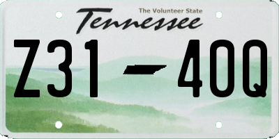TN license plate Z3140Q