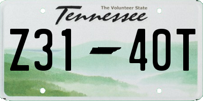 TN license plate Z3140T