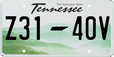 TN license plate Z3140V