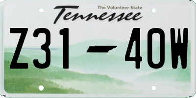 TN license plate Z3140W