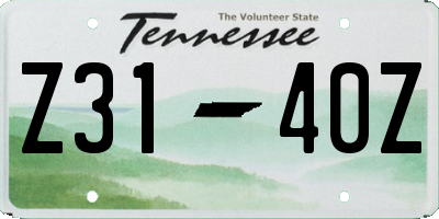 TN license plate Z3140Z