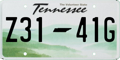 TN license plate Z3141G