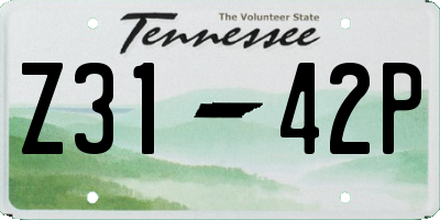 TN license plate Z3142P