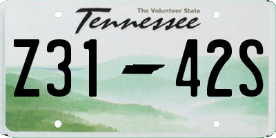 TN license plate Z3142S