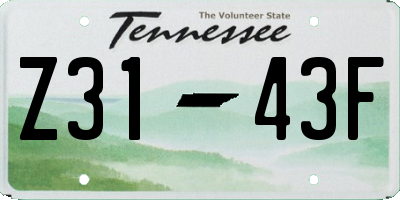 TN license plate Z3143F
