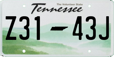 TN license plate Z3143J