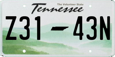 TN license plate Z3143N