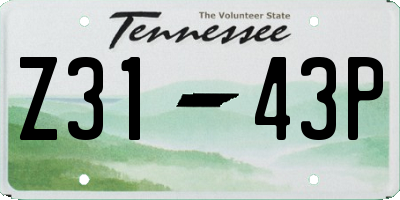 TN license plate Z3143P