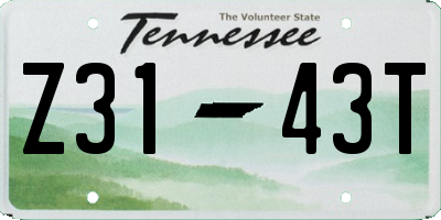 TN license plate Z3143T