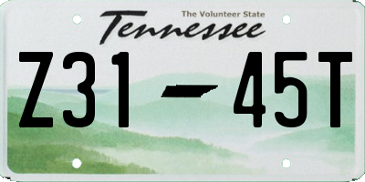 TN license plate Z3145T
