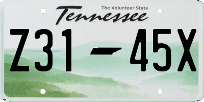 TN license plate Z3145X