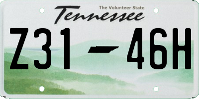 TN license plate Z3146H