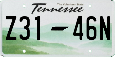 TN license plate Z3146N