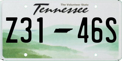 TN license plate Z3146S