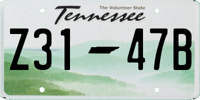 TN license plate Z3147B