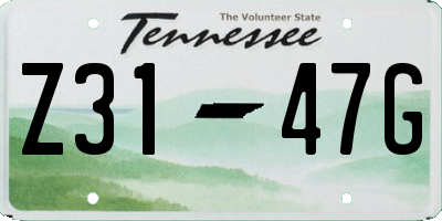TN license plate Z3147G
