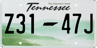TN license plate Z3147J