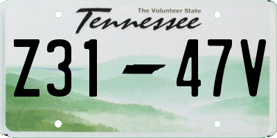 TN license plate Z3147V
