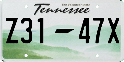 TN license plate Z3147X