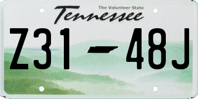 TN license plate Z3148J