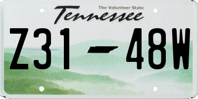TN license plate Z3148W