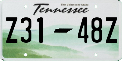 TN license plate Z3148Z