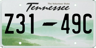TN license plate Z3149C